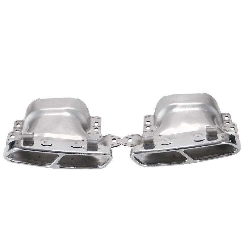 Silver Tailpipe Tip for Mercedes W221, W222, W212, W213, W204, W205 - Modified Square Outlet