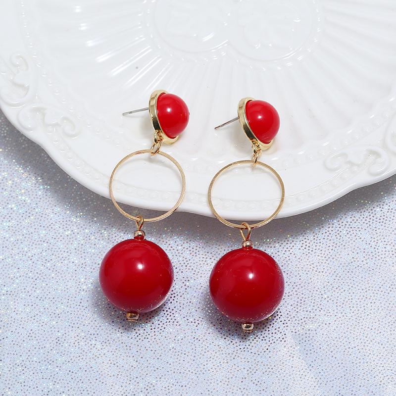 Retro personality pearl long stud earrings female versatile simple Internet celebrity temperament earrings fashion trendy earrings
