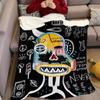 Graffiti - Style Abstract Flannel Blanket Warm Soft Halloween Christmas Couch Warm Cozy Decorative Decor Gift For All Season