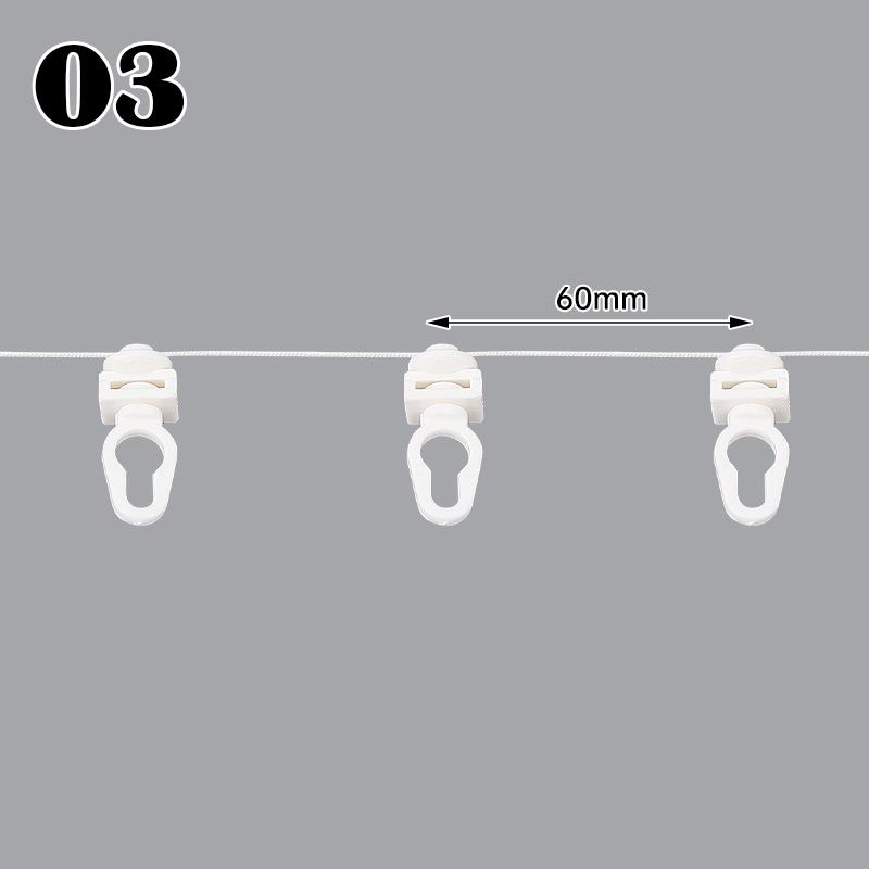 2M Silent Curtain Track Pulley For S Fold Wave Curtains Rail Distance 60mm S-wave Curtain Line Runner Curtain Track Accessories