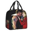 Sac isotherme personnalisé Johnny Hallyday Music Singer pour le déjeuner pour femmes Rock français Réutilisable Thermique Refroidisseur Boîte à lunch Scolaire