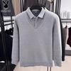 PLAYBOY Men's Fleece-Lined Faux Two-Piece Sweater