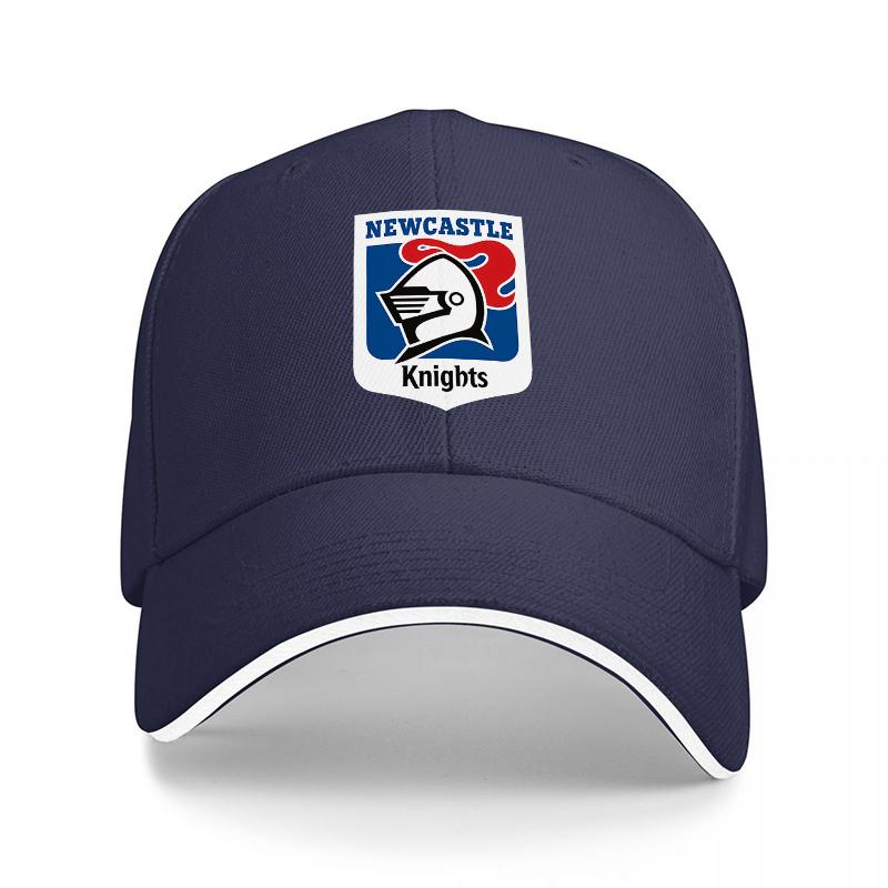 Cappellino da Baseball con Logo Newcastle Knights Nero Regolabile con Emblema della Squadra per Tifosi e Appassionati di Sport