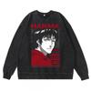 Heavyweight 360g Washed Vintage Baki Hanma Anime Graphic Hoodie-Free Cotton Sweatshirt Men