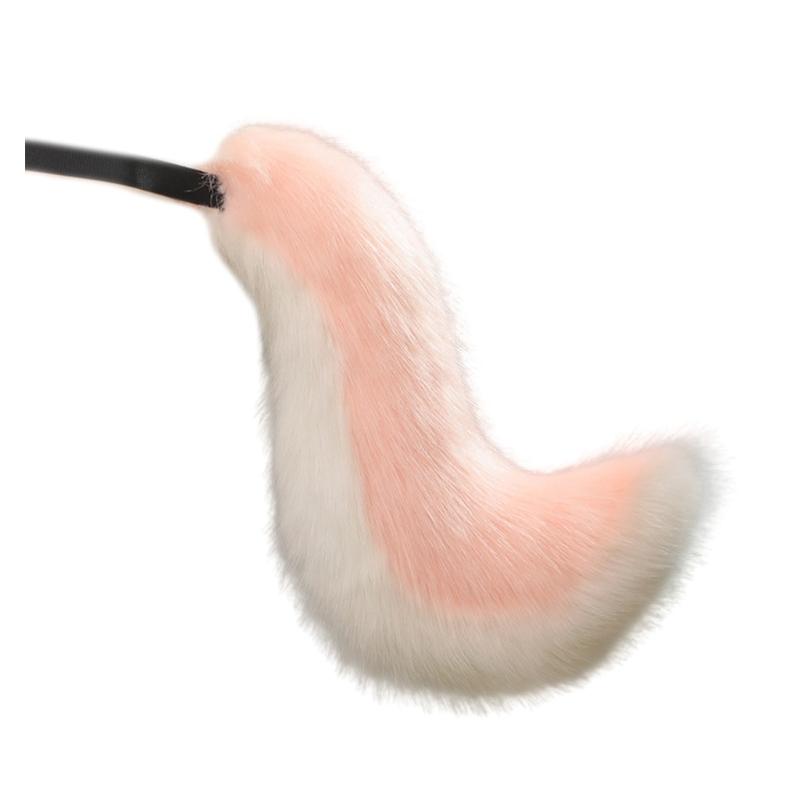 Realistyczne Kocie Uszy Opaska na Włosy Futrzany Ogon Pluszowy Zestaw dla Cosplayera Odgrywania Ról i Rekwizytów Fotograficznych