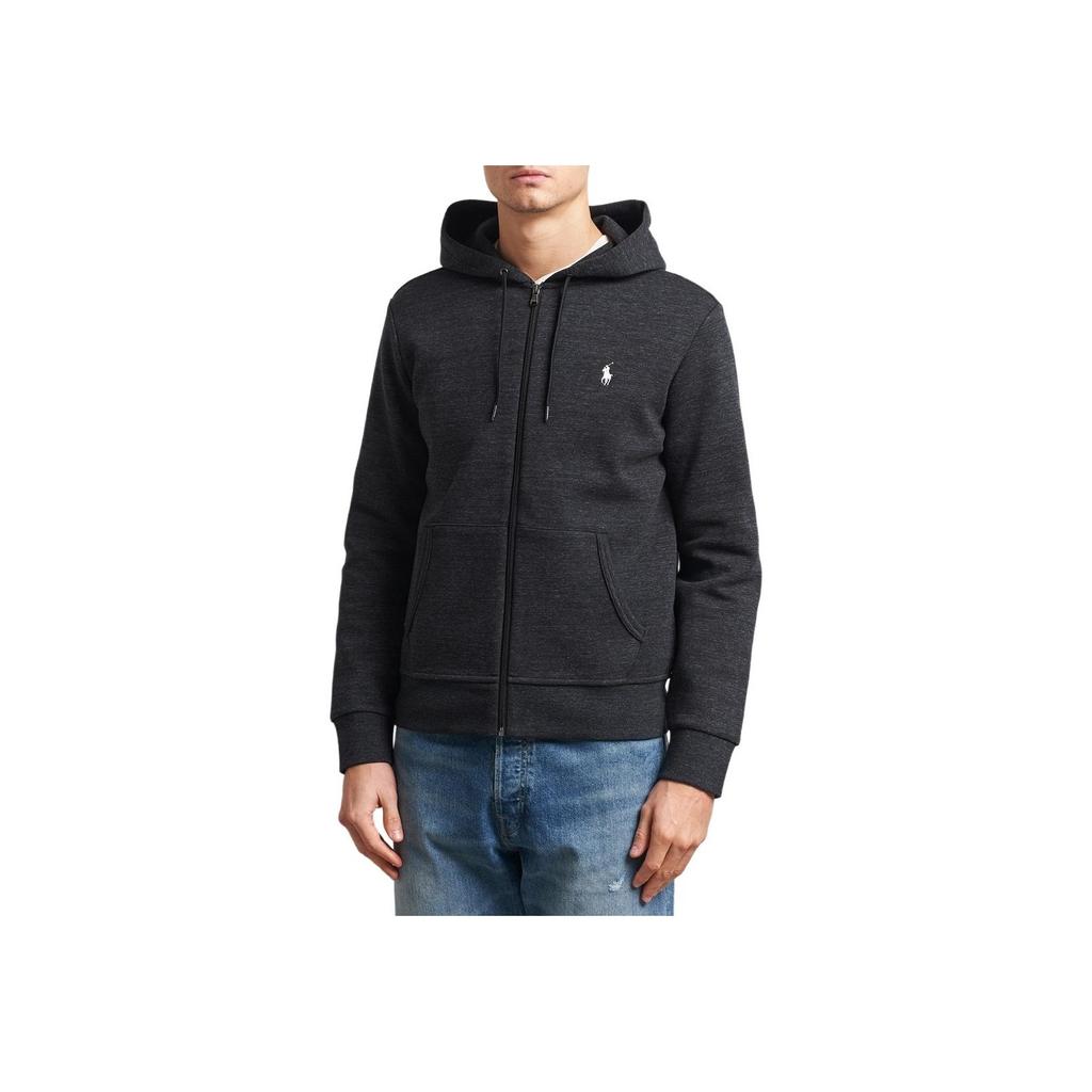 Polo Ralph Lauren Logo Hooded Zip-Up Long Sleeve Jacket Men jackets Black 710881517-052