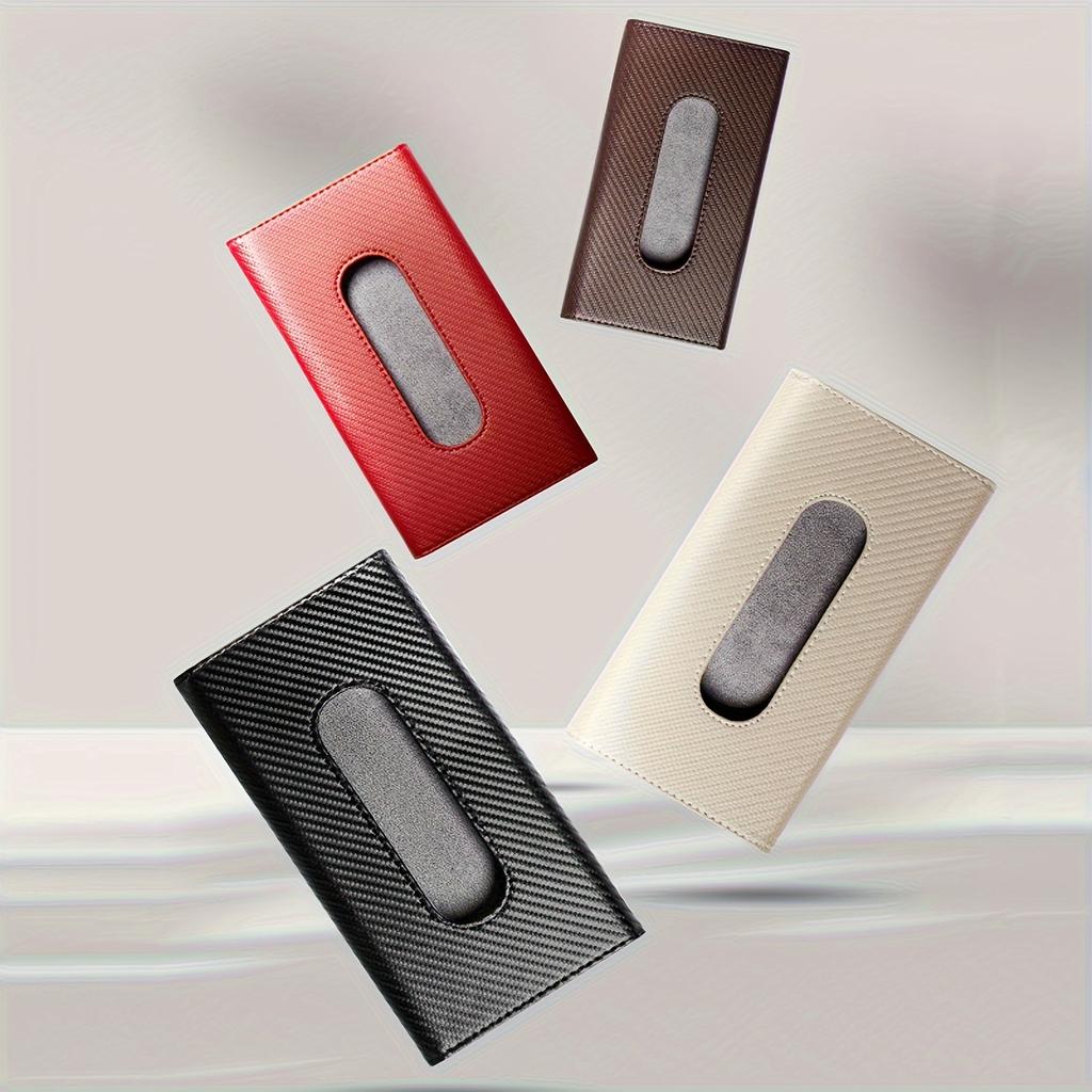 1PC Car Tissue Holder, Car Visor Napkin Box, Multi-functional PU Leather Rear Seat Tissue Box Tissue Bag, Suitable for All Models