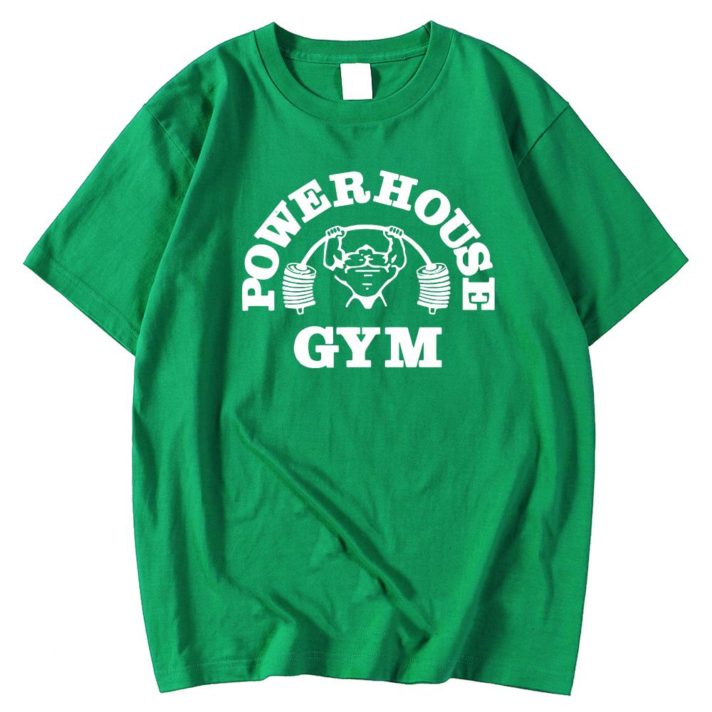 Powerhouse Gym Print Cotton T-shirt Men Women Sportswear Oversized Tshirt Short Sleeve Tee Summer Fitness T Shirts Clothes Tops