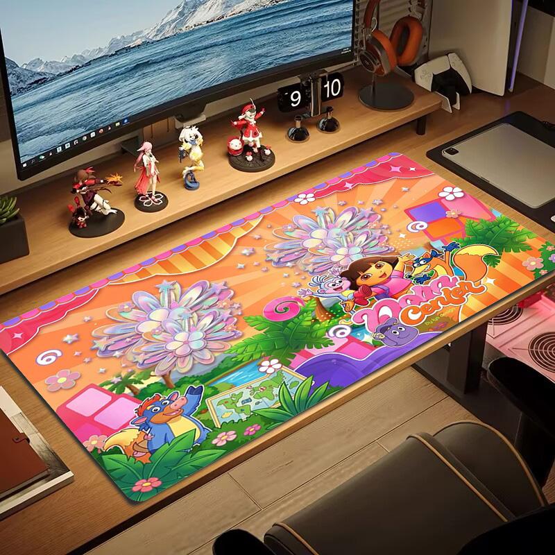 Explorer Dora Color Mouse Pad Large Gaming Table Cushion Non-slip Laptop Tablet Big Mousepad XXL Mat Mini PC Playmat With Lock edge