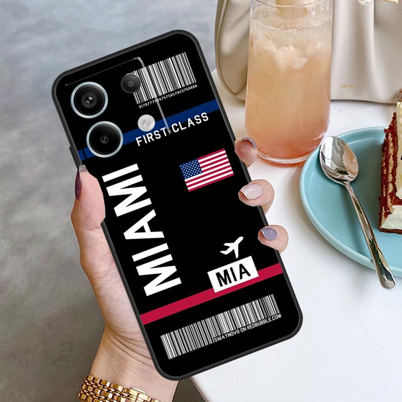 Boarding Pass Plane Ticket Case For Xiaomi Redmi Note 11 9 10 12 13 Pro Plus 9S 10S 11S 12S Redmi 12 10C 9C 13C Cover