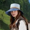 Summer outdoor leisure sun hat mountaineering fishing drawstring sun protection hat women's big brim quick-drying waterproof bucket hat