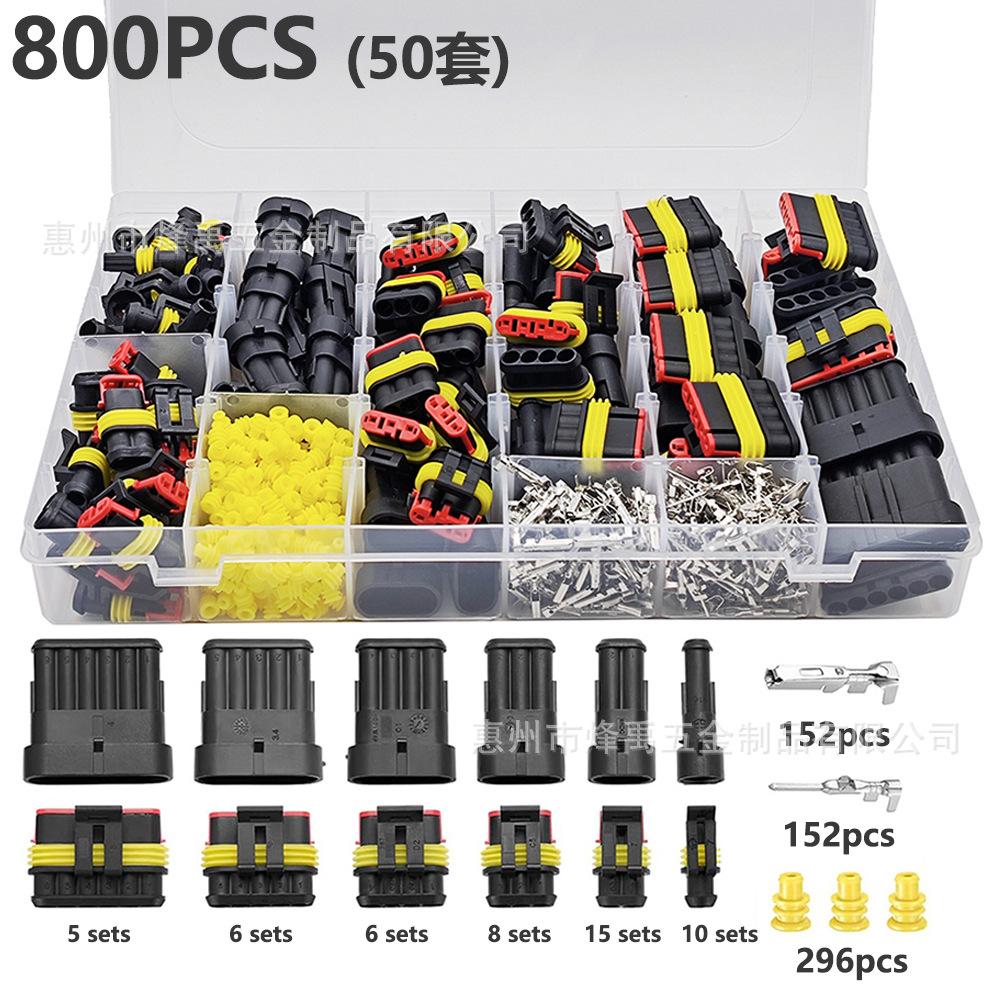 800Pcs 1.5 Series 1-6 Pin Automotive Waterproof Wire Harness Connector Male Female Sealed Electrical Plug Socket Kit