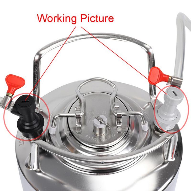 

1 шт. З єднувач для пивного кега Ball Lock Рідинний / Газовий З єднувачі 1/4 Для кега Ball Lock Black straight mouth