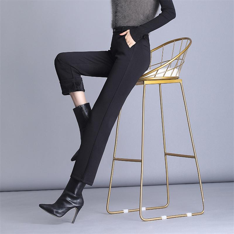Woman Winter Korean Fashion Comfortable Casual Straight Leg High Waist Stretch Trousers Elegant Harajuku Office Ladies Pants