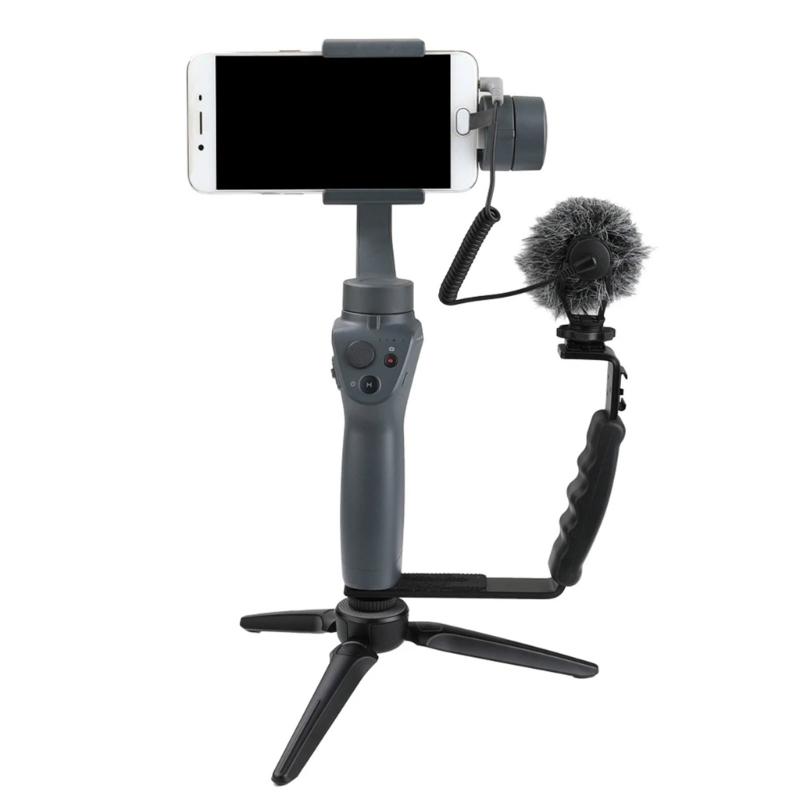 Handle Grip Mount L-Type Bracket With Cold Shoe 1/4'' Adapter Stand for Smooth Q2 4 OSMO Mobile 3 Gimbal Stabilizer