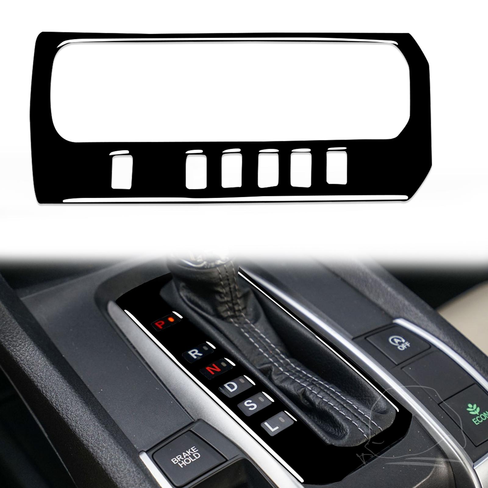 

Для Honda 10th Civic 2016-автомобильные аксессуары, черный пластик для интерьера, накладка на панель центрального механизма передач, наклейка из АБС-пластика black LHD