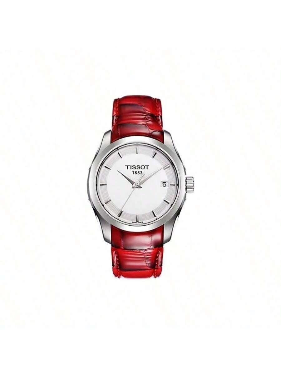 

Жіночий годинник Tissot, кварцовий механізм, водостійкість 100 м, зі шкіряним ремінцем, Модель: T035.210.16.011.01 рожевий