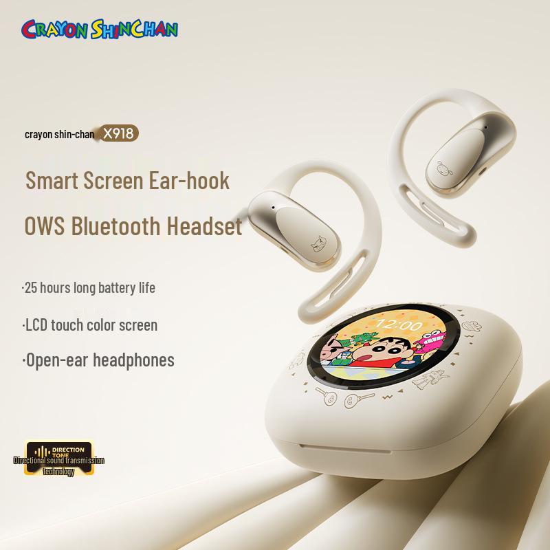 Crayon Shin-chan X918 Smart Touch Bluetooth Earphones with Noise Reduction & Color Screen