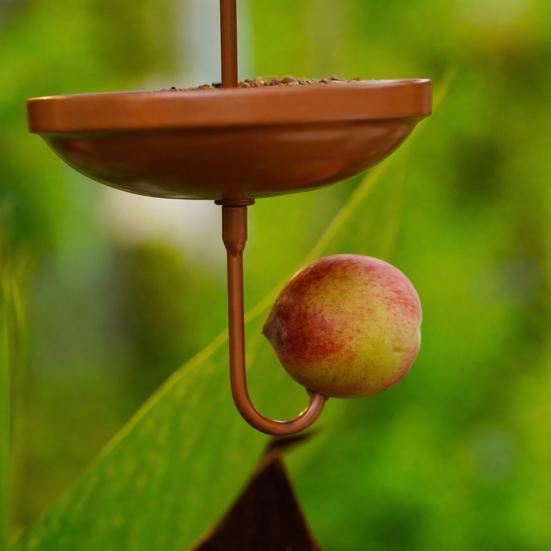Umbrella-Shaped Bird Feeder Rustic Outdoor Wildbird Feeder with Rain Guard Decorative Hanging Platform Seeds Tray for Courtyard Balcony