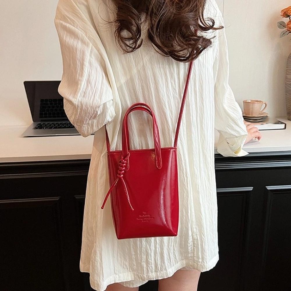 Casual Square Shoulder Bag Pu Leather Mobile Phone Bag Simple Mini Crossbody Bag Male/Female