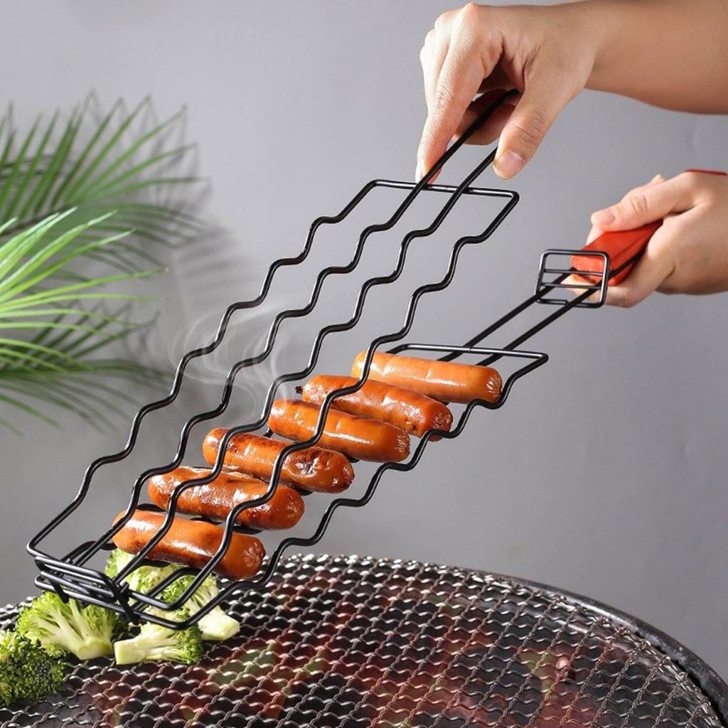 Heavy Duty Hot Dog Barbecue Rack Convenient Stainless Steel Hot Dog BBQ Rack for Efficient Grilling Experience
