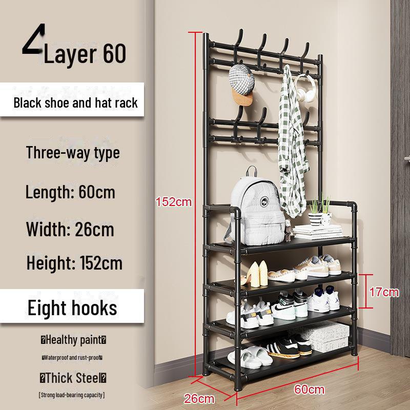 Platzsparender mehrstöckiger Schuh- und Hutständer für die Aufbewahrung im Haushalt und Schlafzimmer