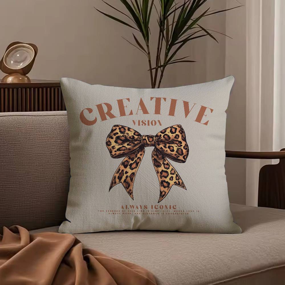 Korean Trendy Bow Pillow Case Anti-dustmite Pillowcase Invisible zipper silky short plush Sofa cushion cover