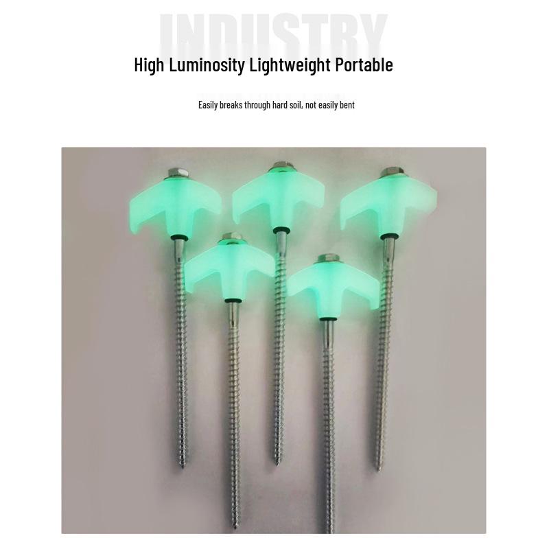 Thickened Luminous Tent Stakes - Durable Plastic & Iron Camping Accessories
