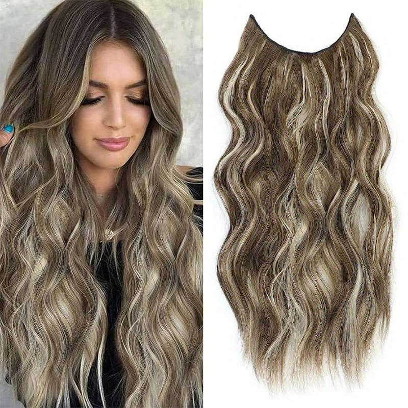 Water ripple fish thread extension wig fiber heat-resistant wig natural and comfortable suitable for daily wear by girls