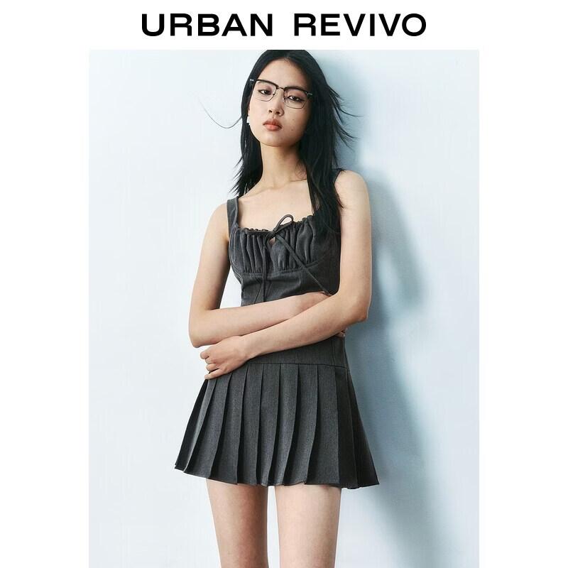 

UR2026 Women s Urban Grey Pleated Strappy Dress XL