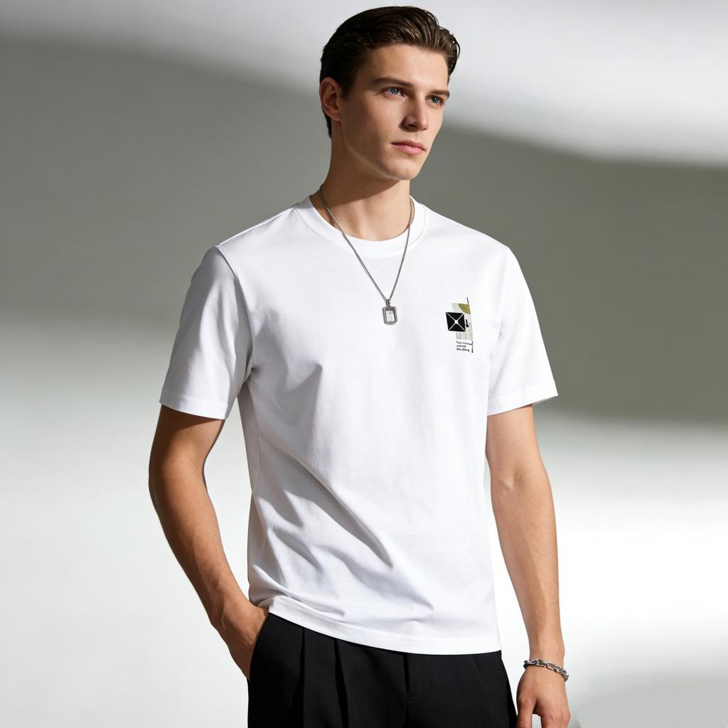 Plus Size Multi-color Men's Short Sleeve T-Shirt Heavyweight Cotton Casual Round Neck Tee