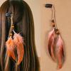 Vintage Feather Hair Accessory, Long Bohemian Fringe Headband With Beads, Handmade Festival Hair Clip For Women