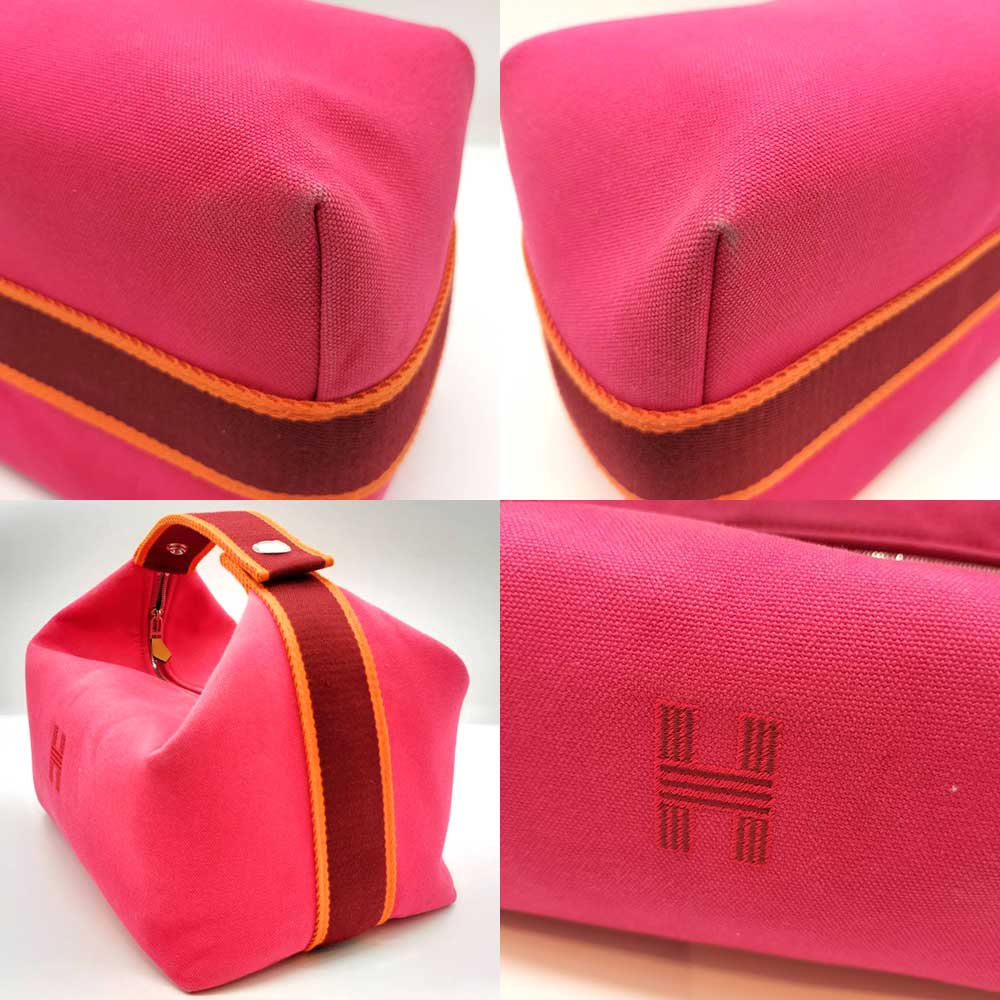 Used HERMES Brid a blackHandbag canvas Women