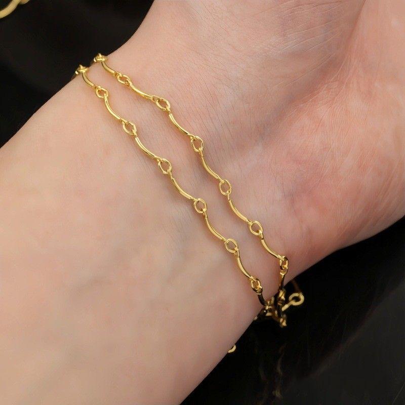 New Permanent Bracelet Elbow Bar Chain Bulk for Jewelry Gold Filled Chain