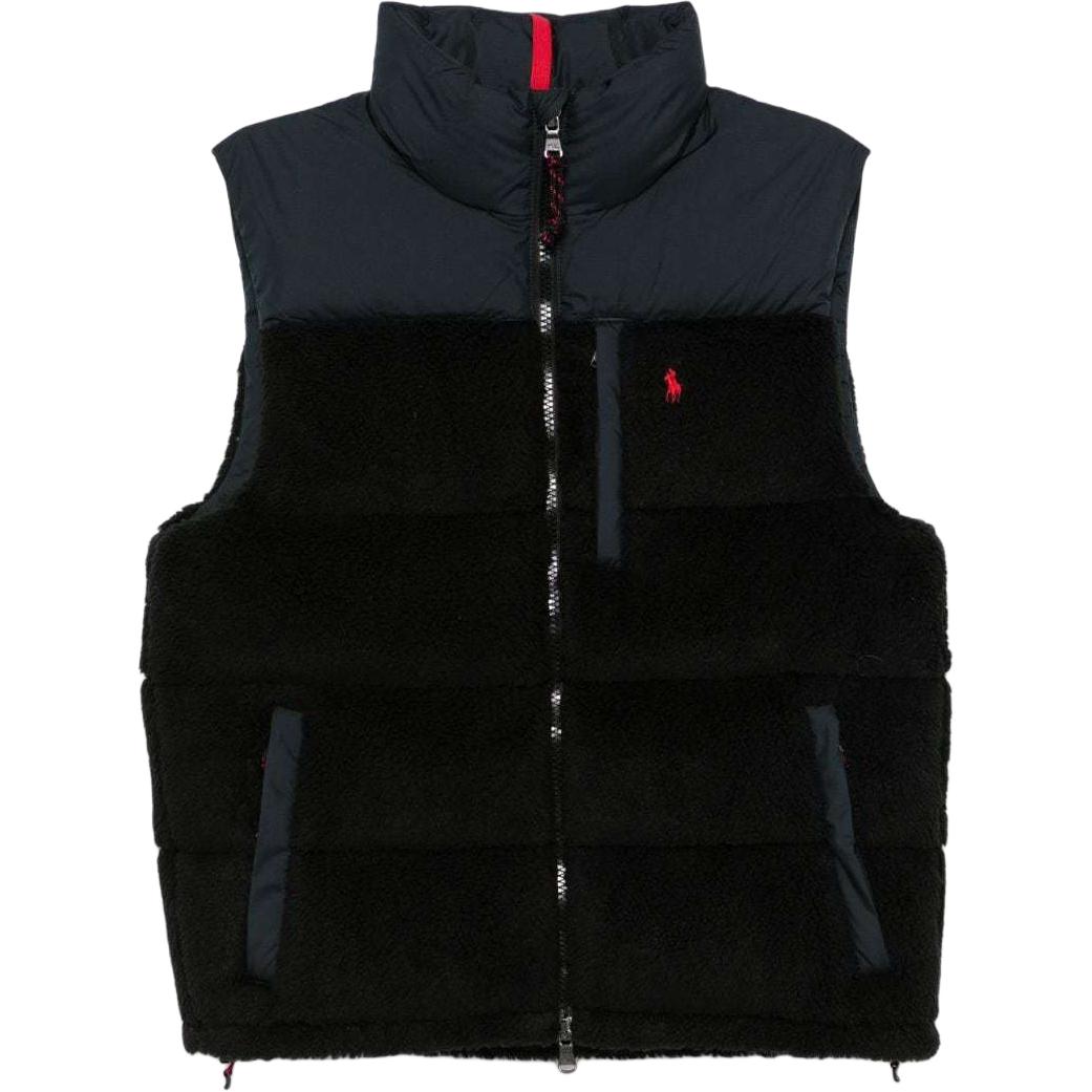 

Polo Ralph Lauren FW24 Logo Stand Collar Quilted Two-Way Zipper Sleeveless Down Jacket Men outerwear Black 710938527-003 M