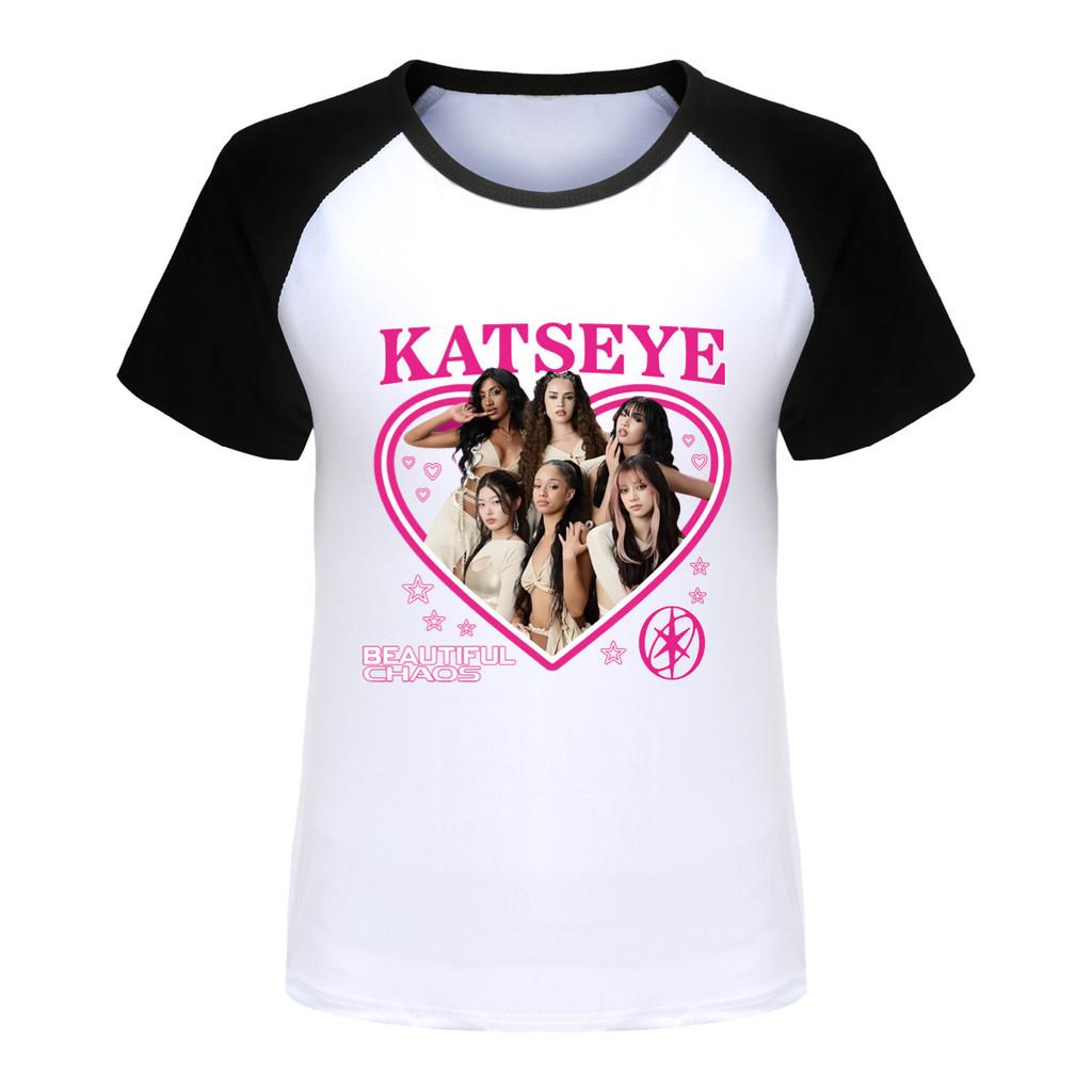 5347 Kids Girls KATSEYE Print Round Neck T-Shirt