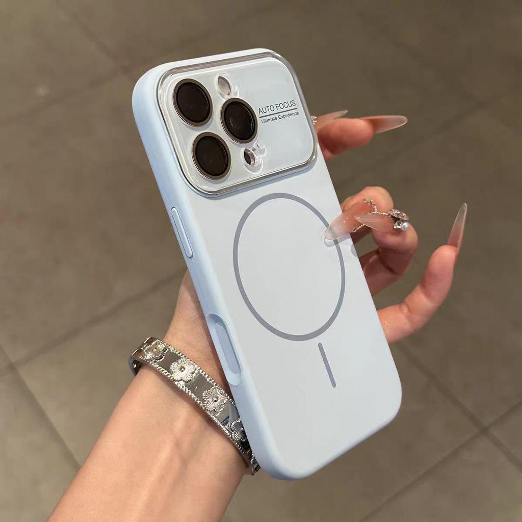 Magnetic Liquid Silicone iPhone Case: Compatible with Apple 17, Enhanced Aesthetics, Large Window Design.