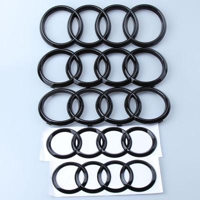 A A3 A4 A5 A6 A7 Q2 Q3 Q5 Q8 TT Black/Silver 4 Ring ABS Car Hood Front Bonnet Grill Rear Trunk Emblem Logo Badge Sticker