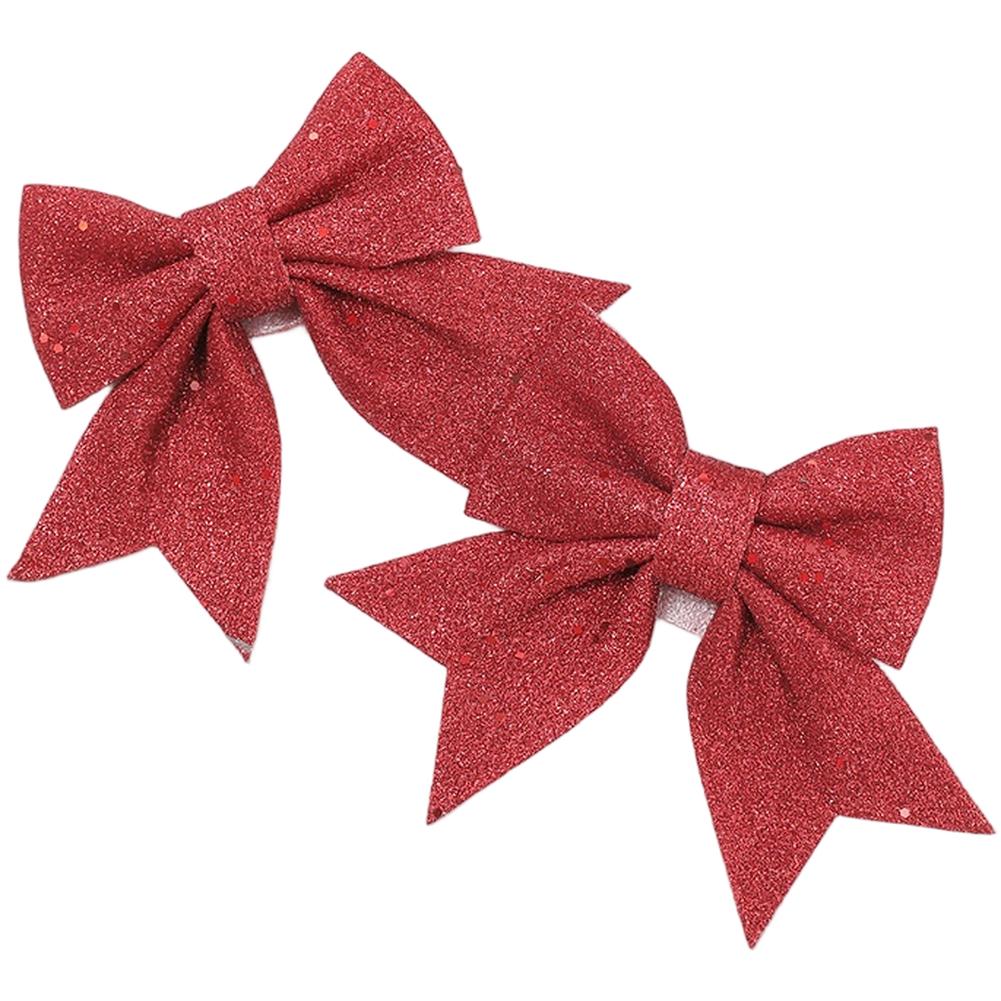 Christmas Tree Holiday Ornament with Glitter Bow Pendant Designed for Festive Scene Decoration Lightweight and Easy to Hang
