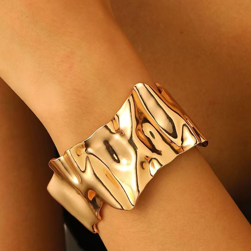 Bold Leopard Print Geometric Bangle & Ring Set - Adjustable Hand Jewelry for Women