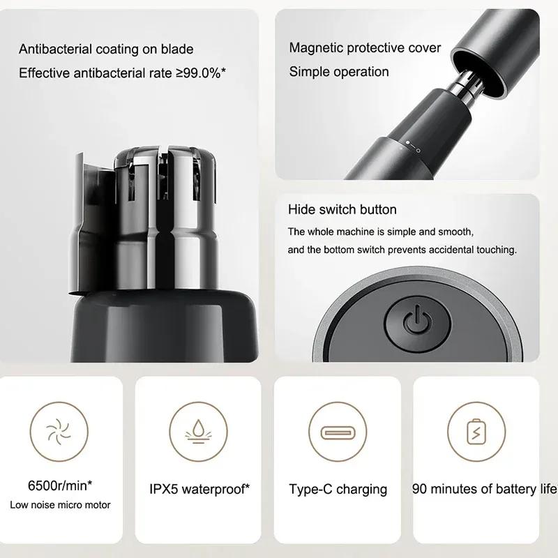 Xiaomi Mijia Electric Nose Hair Trimmer Portable Rechargeable Nose Ears Hair Eyebrow Painless Trimmer for Men Women