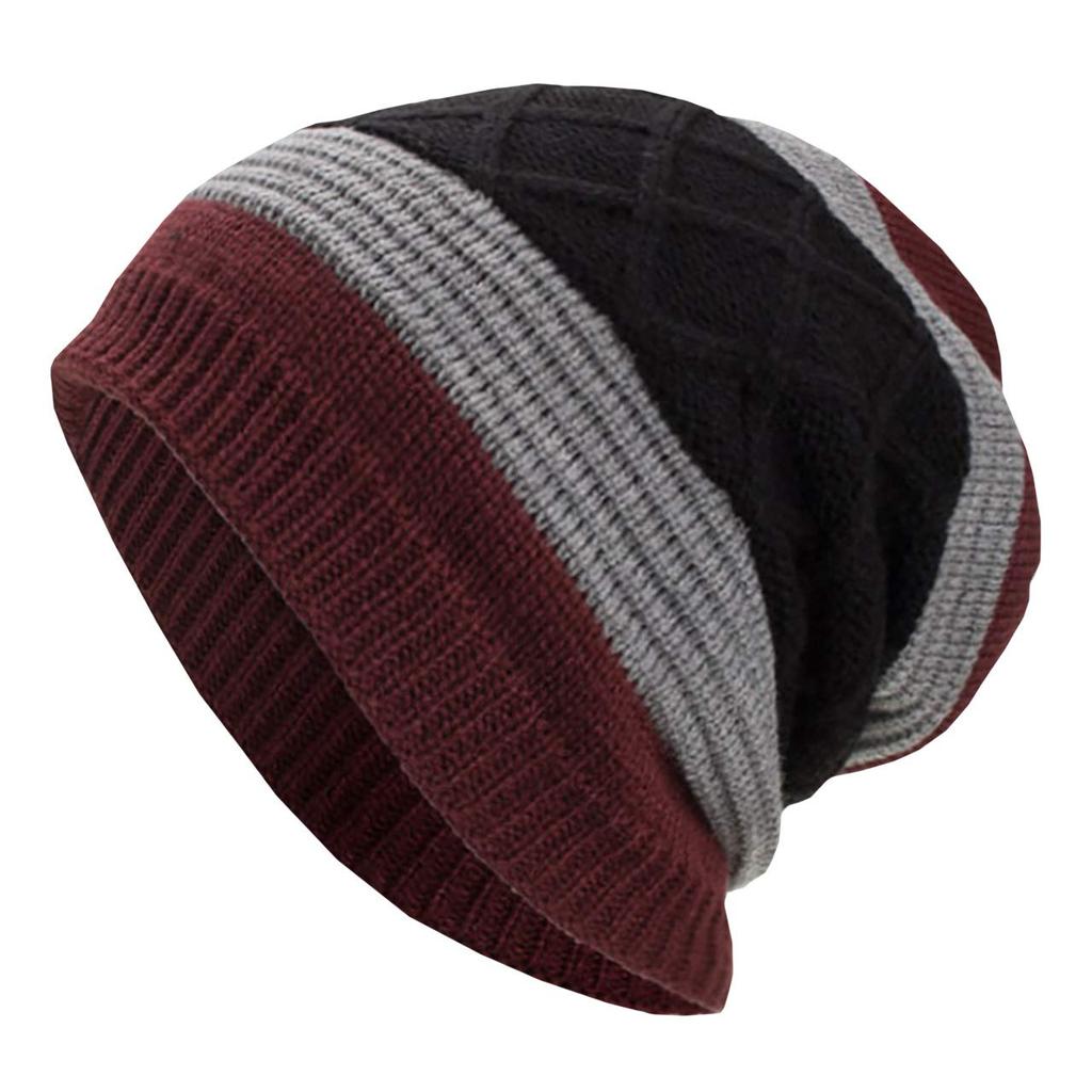 WHITE FANG Knit Perfect for Fall and CA380 Men's Cap, Casual, Stylish, Fleece-Lined, Winter, (05 Red)
