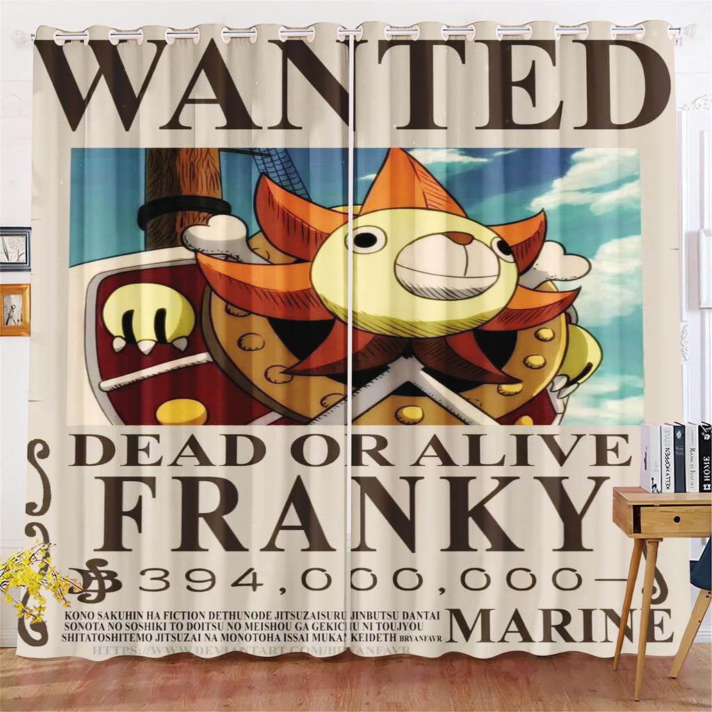 Cartoon Curtain Monkey D Luffy Gear 5 One Piece Cute Printing Home Curtains Living Room Bedroom Heat and Sun Protection