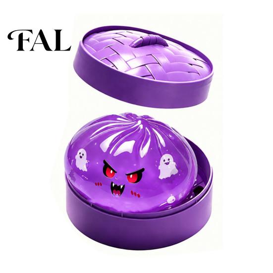 Steamed Bun Squeeze Toy Halloween Dumpling Stress Relief Toy, Cartoon Party with Steamer, Sensory Ball Fidget Favors Durable