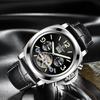Forsining Top Automatic Men's Watch Mechanical Watch Tourbillon Men Sport Luminous Clock Male Leather Retro Wristwatch