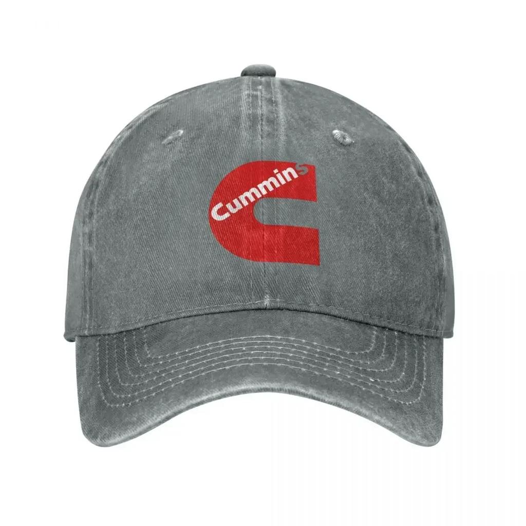 Gas Fueled Engine Cummins Baseball Cap Fashion Distressed Denim Washed Snapback Cap Unisex Women Outdoor Workouts Hats Cap