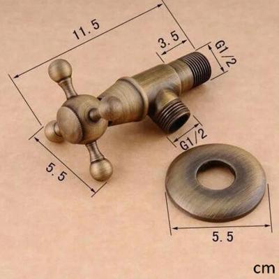 Golden New 1/2"malex 1/2" Male Brass Bathroom Angle Stop Valve Antique Finish Filling Valves Bathroom Part 5 Color