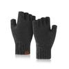 Half-finger Gloves Men's Winter Outdoor Knitted Gloves Warm and Cold-proof Velvet Student Writing Bare-finger Gloves