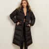 Winter new hooded padded coat women's long knee warm padded jacket women's jacket tide