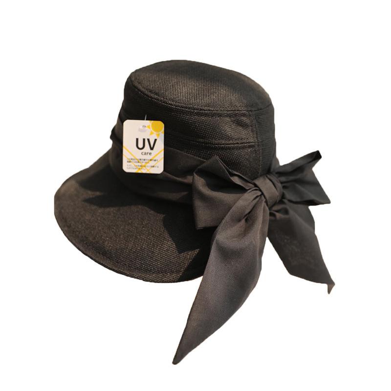 UV sunscreen visor children summer outing versatile eaves bow bucket hat casual sun hat tide